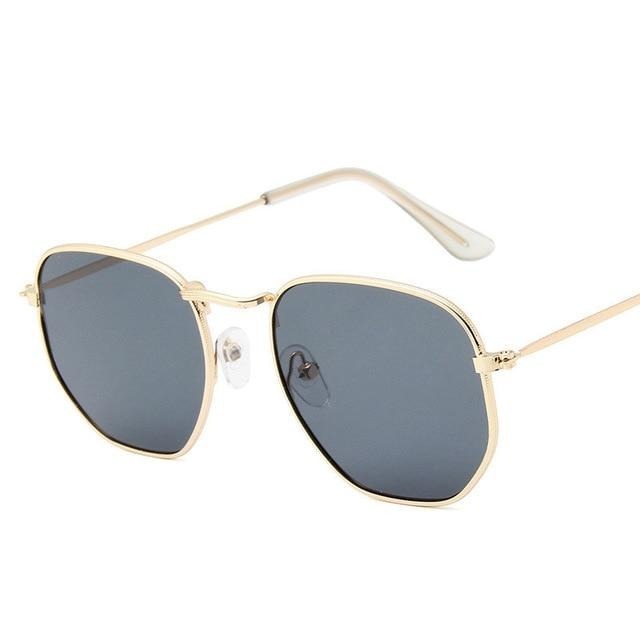 Vintage Metal Frame Polygon Sunglasses - Stylesma