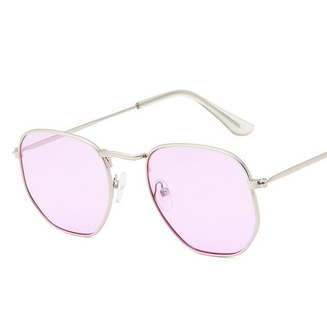 Vintage Metal Frame Polygon Sunglasses - Stylesma