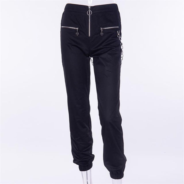 Full Length Casual Solid Black Harem Pant - Stylesma
