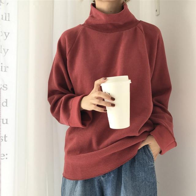 Casual Loose Long Sleeve Knitted Turtleneck sweater