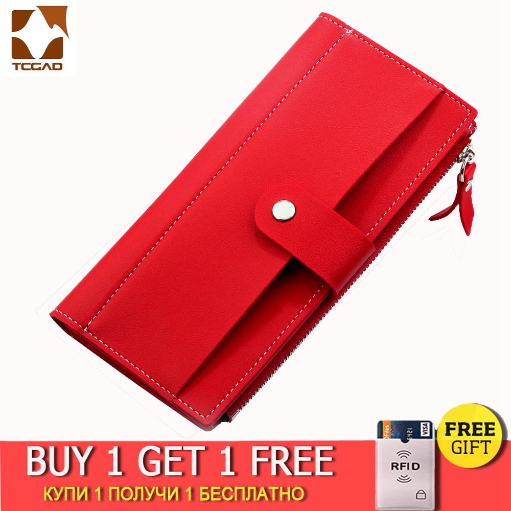 women's wallet Long PU Red Female Purse Clutch Money woman Wallet - Stylesma