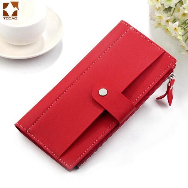 women's wallet Long PU Red Female Purse Clutch Money woman Wallet