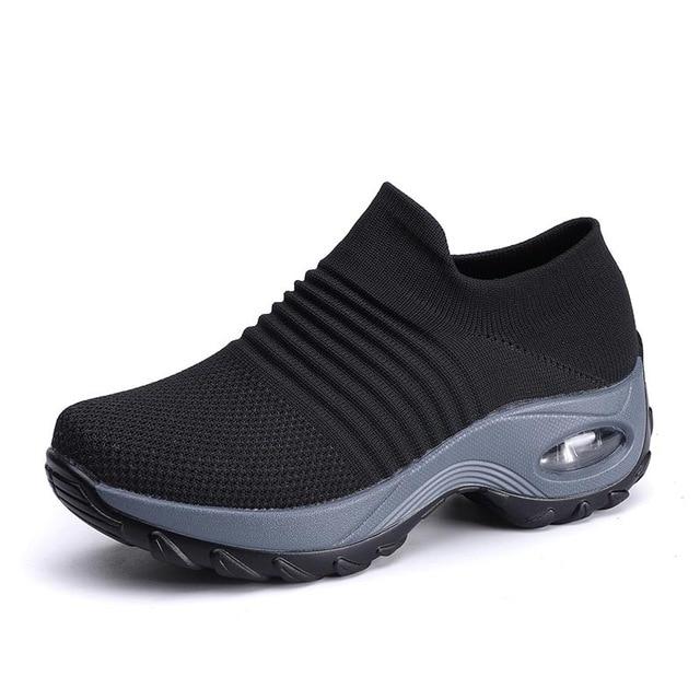 Breathable Convenient Slip-On Air Cushion Mesh Sneakers - Stylesma