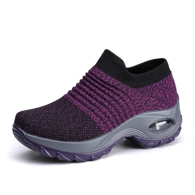 Breathable Convenient Slip-On Air Cushion Mesh Sneakers - Stylesma