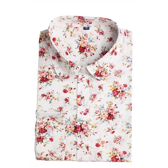 Long Sleeve Cotton Floral Blouse