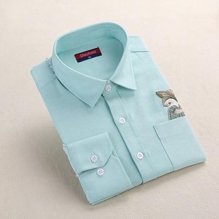 Long Sleeve Cotton Floral Blouse