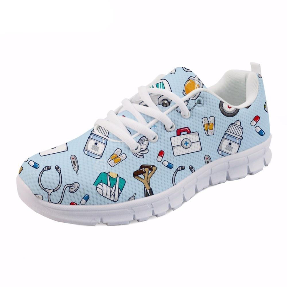 Cartoon Printed  Breath Mesh Flat Shoes - Stylesma