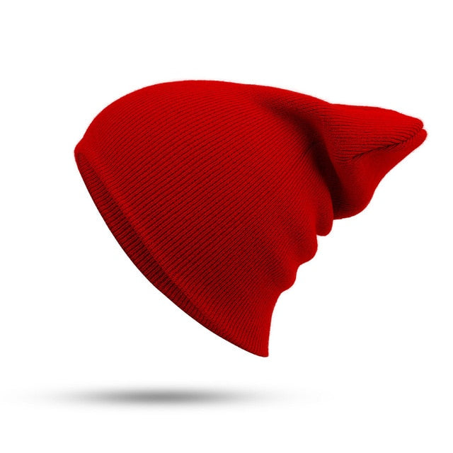 Cotton Blends Solid Warm Soft HIP HOP Knitted Hat