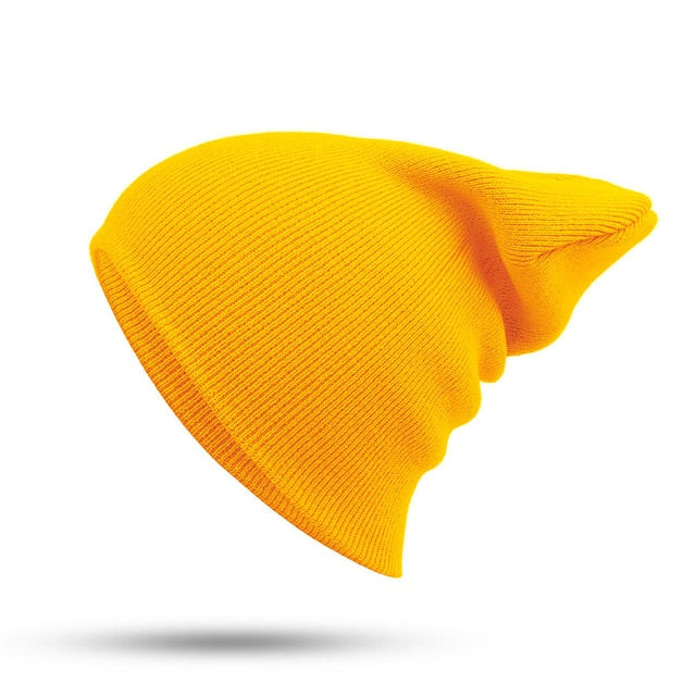 Cotton Blends Solid Warm Soft HIP HOP Knitted Hat