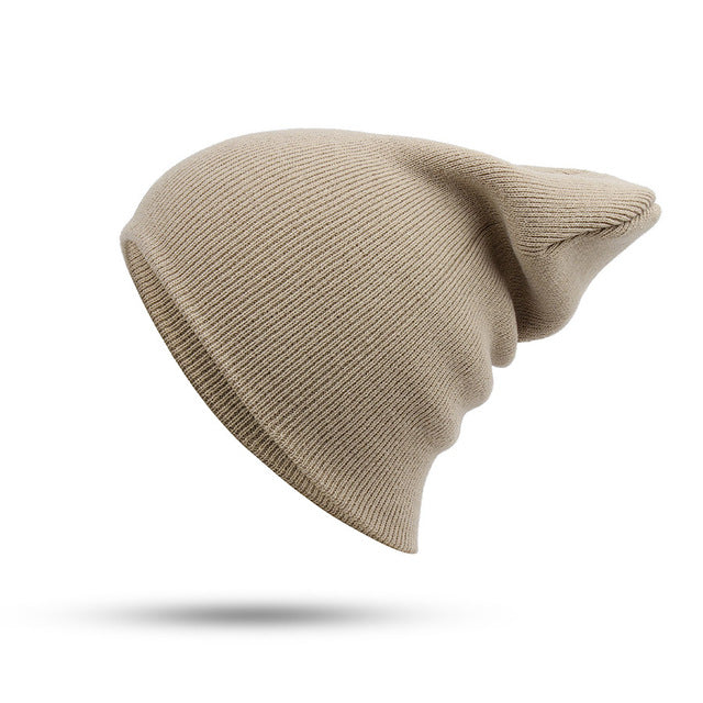 Cotton Blends Solid Warm Soft HIP HOP Knitted Hat