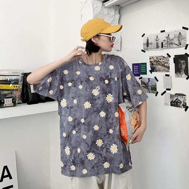 Letters Stripe O-Neck Regular Casual T-Shirt