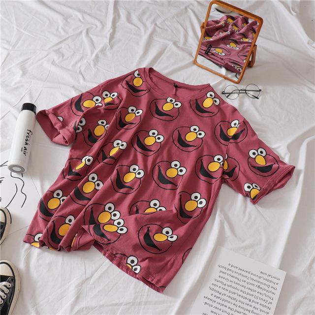 Letters Stripe O-Neck Regular Casual T-Shirt