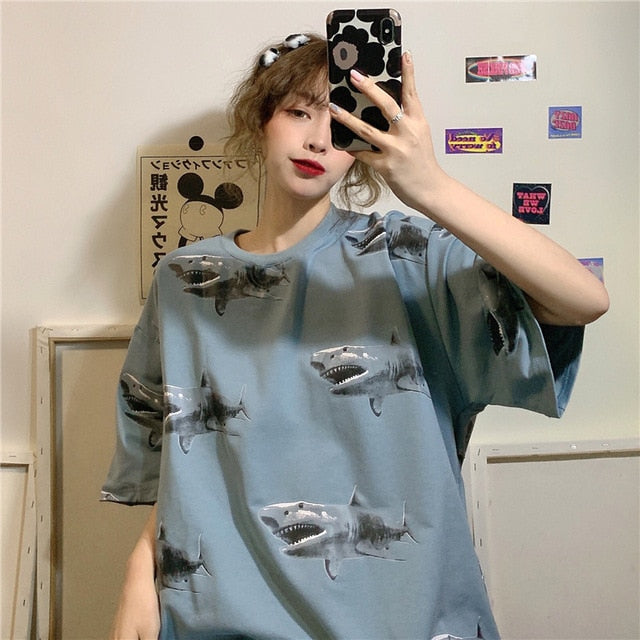 Letters Stripe O-Neck Regular Casual T-Shirt