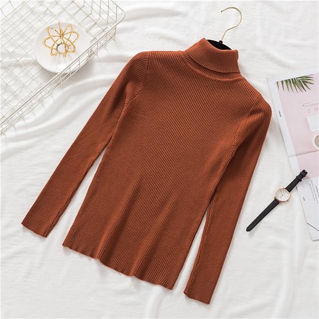 Turtleneck Pullovers soft Primer Long Sleeve Sweater