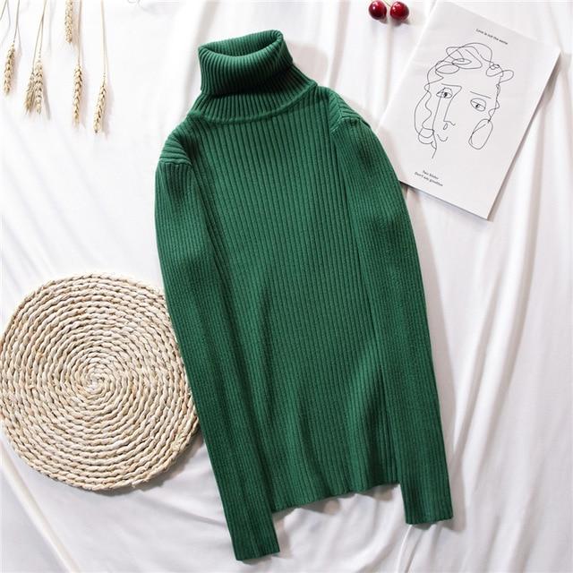 Turtleneck Pullovers soft Primer Long Sleeve Sweater