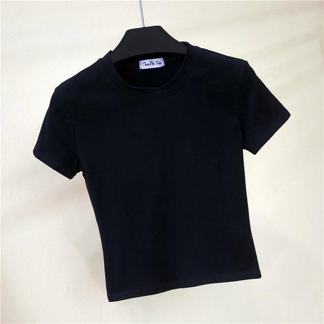 Solid Cotton O-Neck Short Sleeve T-shirt - Stylesma