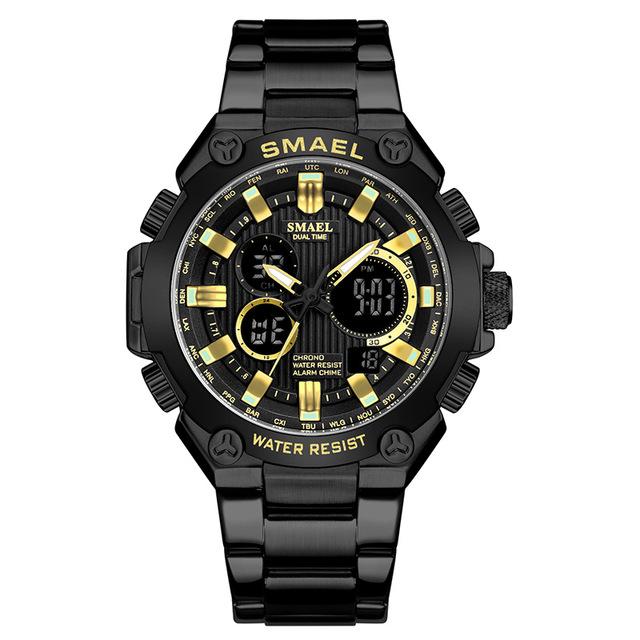 Military Sport LED Analog Stainless Steel Watch