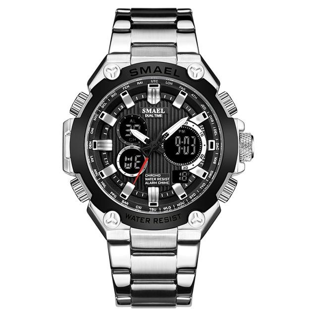 Military Sport LED Analog Stainless Steel Watch