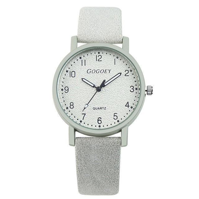 Stainless Steel Leather Band Casual Wrist Watch - Stylesma