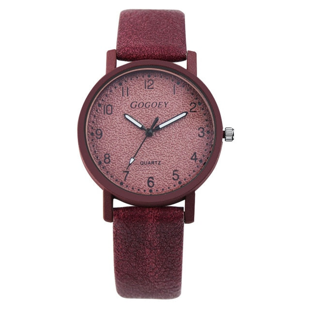 Stainless Steel Leather Band Casual Wrist Watch - Stylesma