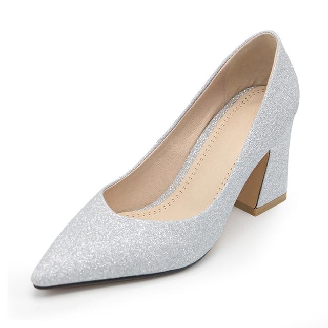 Pointed Toe Pumps Solid Color High Heels