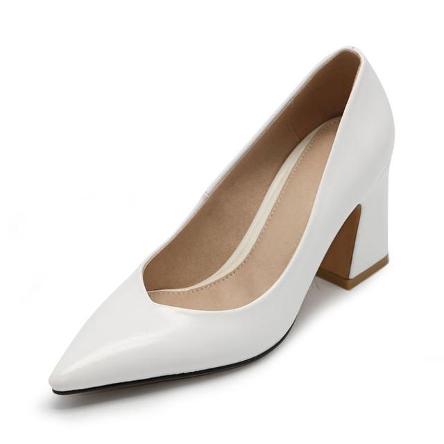 Pointed Toe Pumps Solid Color High Heels