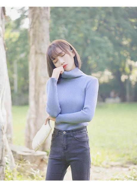 Casual Slim Pullover Knitted Long Sleeve Turtleneck Sweater