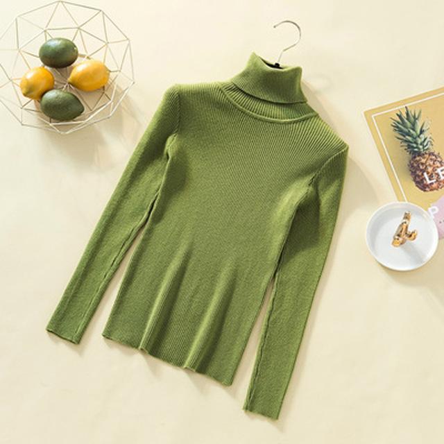 Casual Slim Pullover Knitted Long Sleeve Turtleneck Sweater