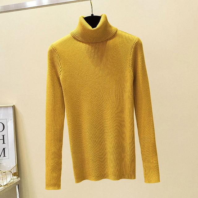 Casual Slim Pullover Knitted Long Sleeve Turtleneck Sweater