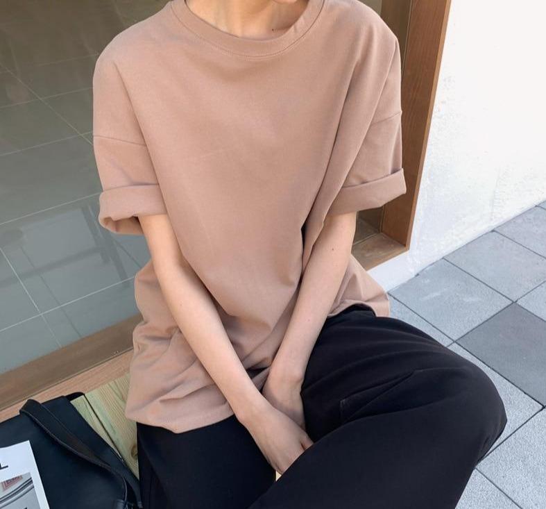 Casual Short Sleeve Loose Bottoming O-Neck T-shirt - Stylesma