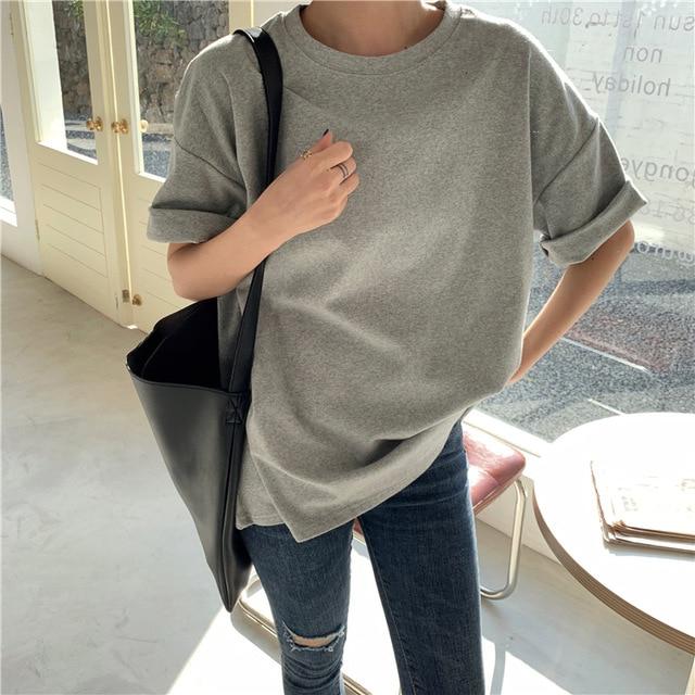 Casual Short Sleeve Loose Bottoming O-Neck T-shirt - Stylesma