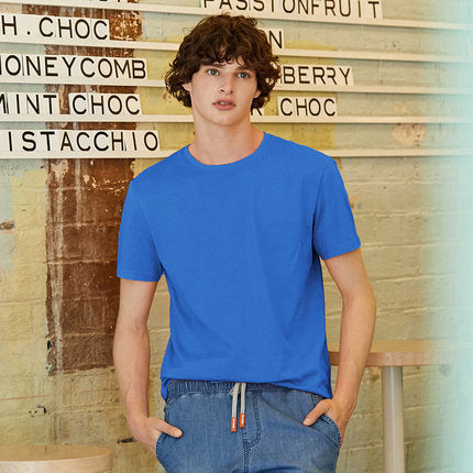 Short Sleeve Simple Round Neck Stretch T shirt