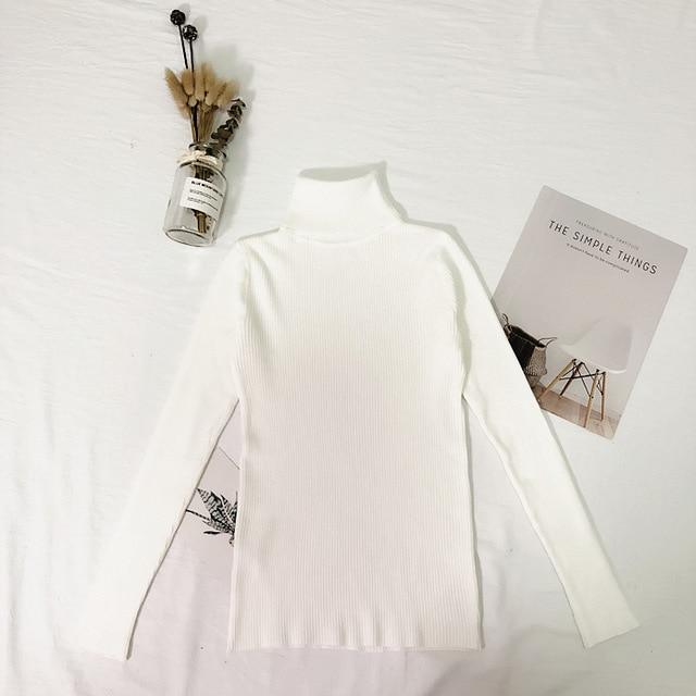 Thin Pullover Knitted Turtleneck Sweater