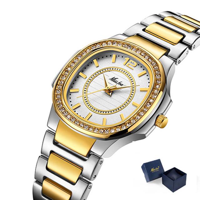 Diamond Quartz Gold Wrist Watch - Stylesma