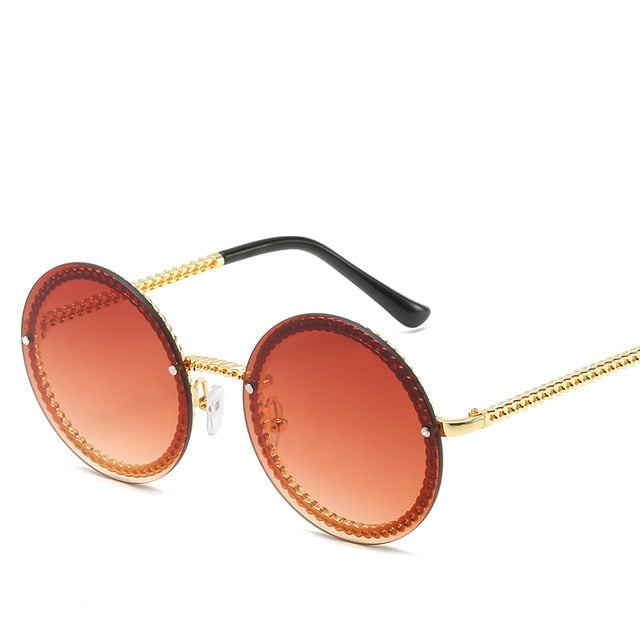Luxury Rimless Round Sunglasses - Stylesma