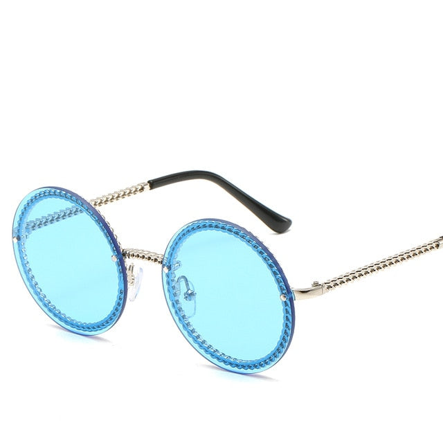 Luxury Rimless Round Sunglasses - Stylesma