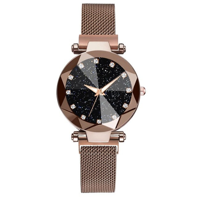 Stainless Steel Magnetic Casual Wrist Watch