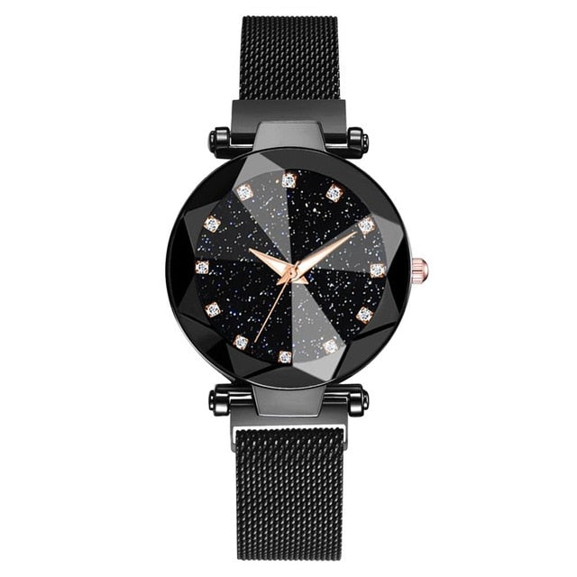 Stainless Steel Magnetic Casual Wrist Watch
