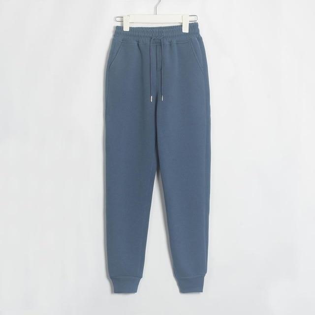 Wixra Women Casual Velvet Pants Autumn Winter Lady's Thick Wool Pants Women's Clothing Lace-up Long Trousers