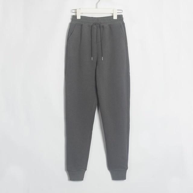 Wixra Women Casual Velvet Pants Autumn Winter Lady's Thick Wool Pants Women's Clothing Lace-up Long Trousers