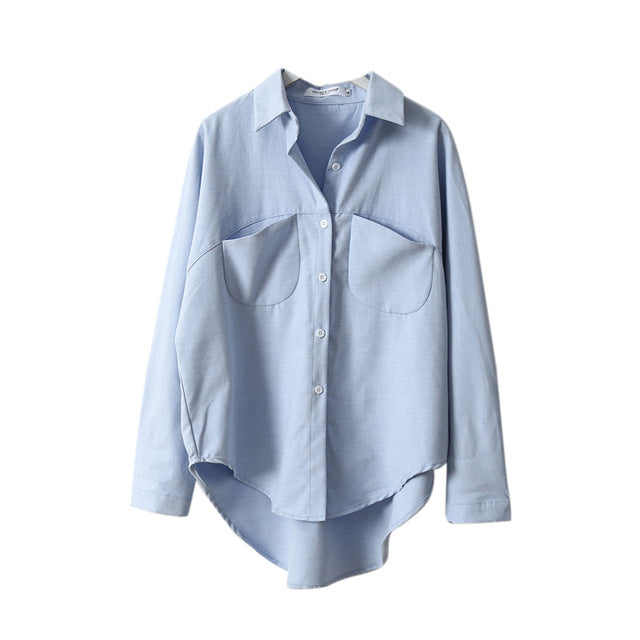 Vintage Long Sleeve Turn-down Collar Shirt