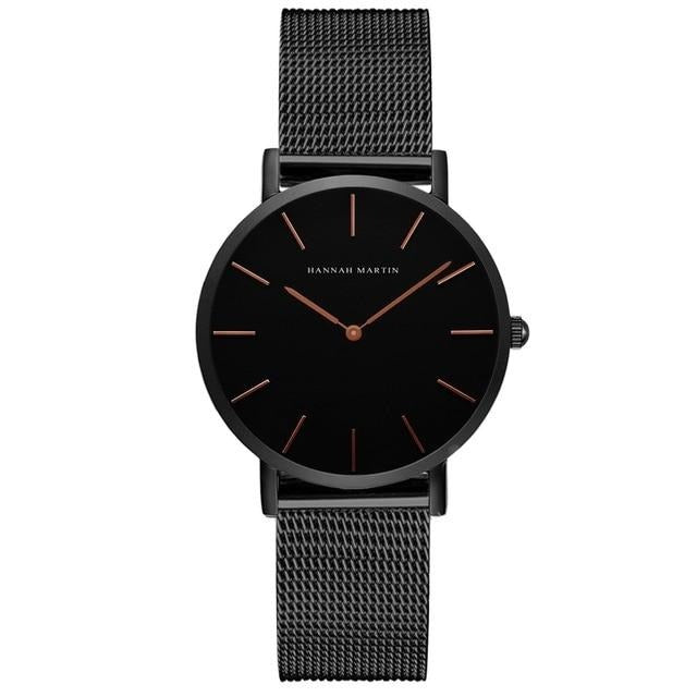 Quartz Movement Stainless Steel Mesh Waterproof Wrist Watch