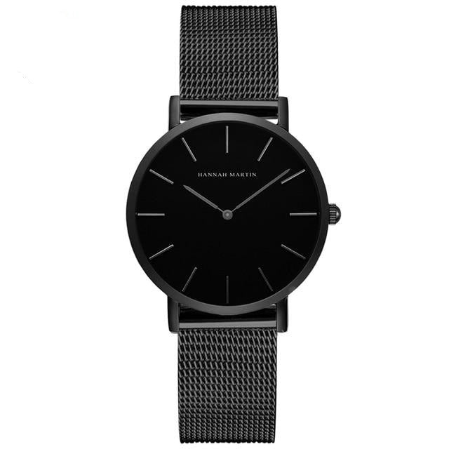 Quartz Movement Stainless Steel Mesh Waterproof Wrist Watch