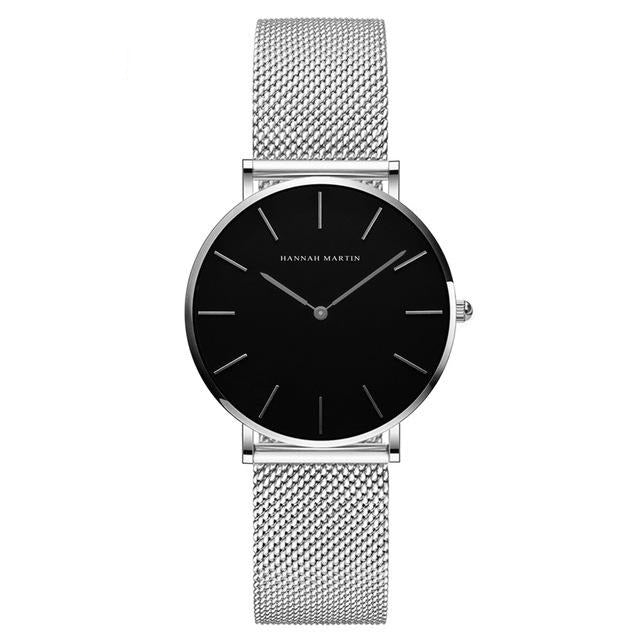 Quartz Movement Stainless Steel Mesh Waterproof Wrist Watch