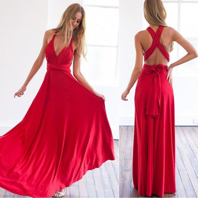 Multiway Wrap Convertible Boho Maxi Club Dress