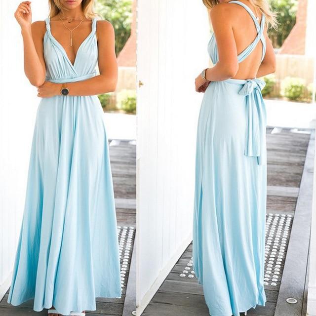Multiway Wrap Convertible Boho Maxi Club Dress