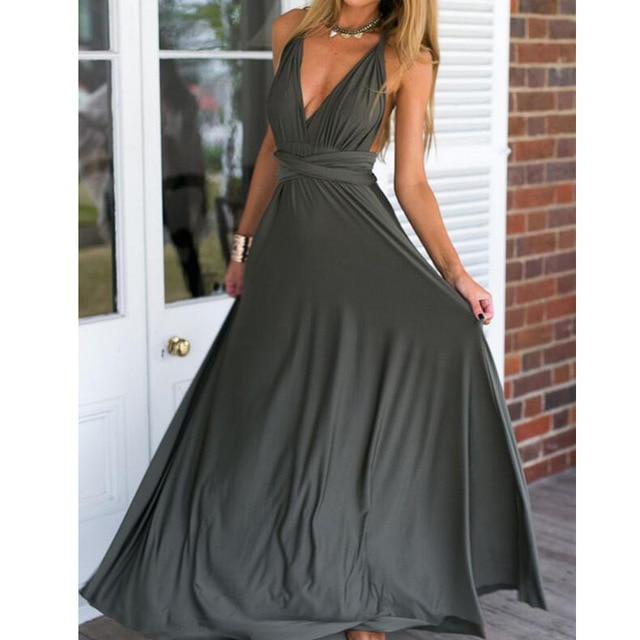 Multiway Wrap Convertible Boho Maxi Club Dress