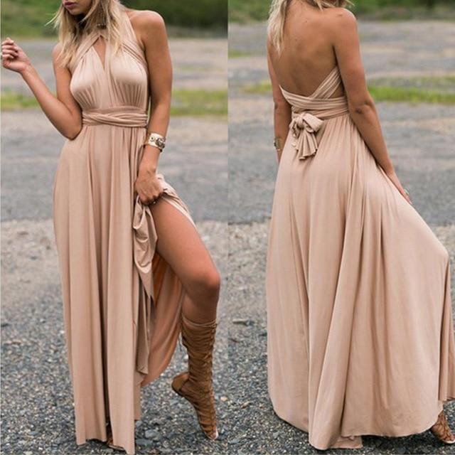 Multiway Wrap Convertible Boho Maxi Club Dress