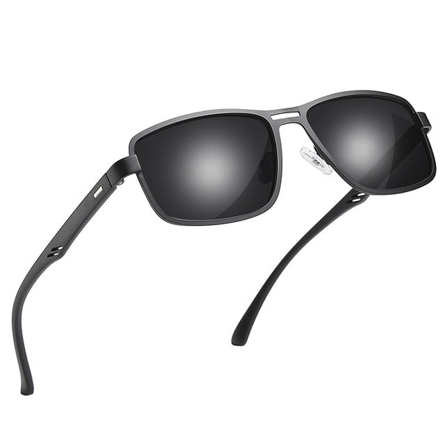 Polarized Metal Square Frame Sun Glasses