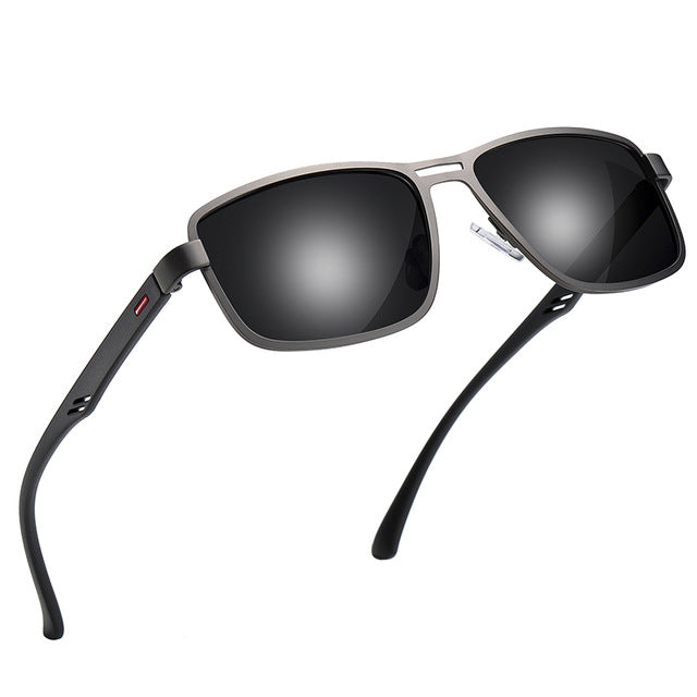 Polarized Metal Square Frame Sun Glasses